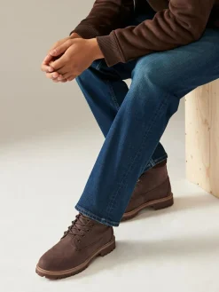 Sale Next Brown Leather Lace-Up Boots