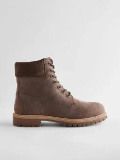Sale Next Brown Leather Lace-Up Boots