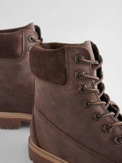 Sale Next Brown Leather Lace-Up Boots
