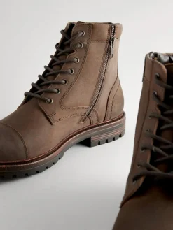 Next Leather Toe Cap Zip Up Boots^ Boots|Boots