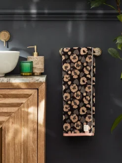 Clearance Next Animal Pattern 100% Cotton Towel Brown Leopard