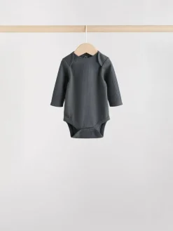 Next Brown Long Sleeve Baby Bodysuits 5 Pack^BOY Multipacks|Bodysuits & Vests