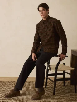 Outlet Next Brown Long Sleeve Check Shirt