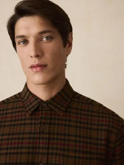 Outlet Next Brown Long Sleeve Check Shirt