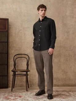 Next Regular Fit Smart Brushed Cotton Textured Trousers^ Pants & Chinos