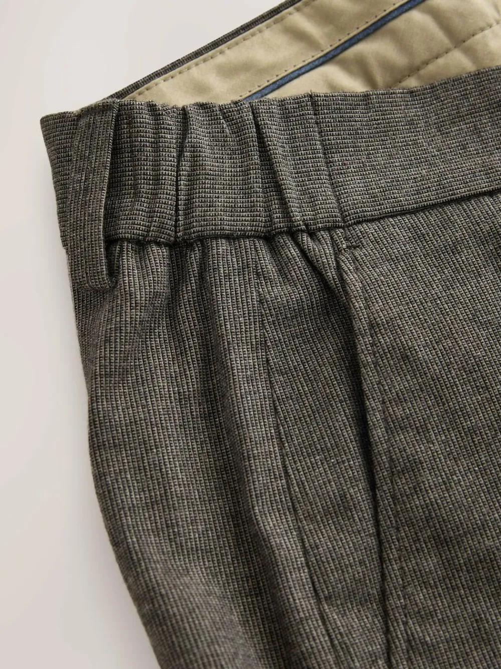 Next Regular Fit Smart Brushed Cotton Textured Trousers^ Pants & Chinos