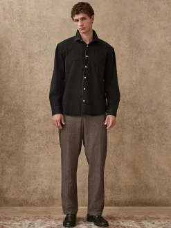 Next Regular Fit Smart Brushed Cotton Textured Trousers^ Pants & Chinos