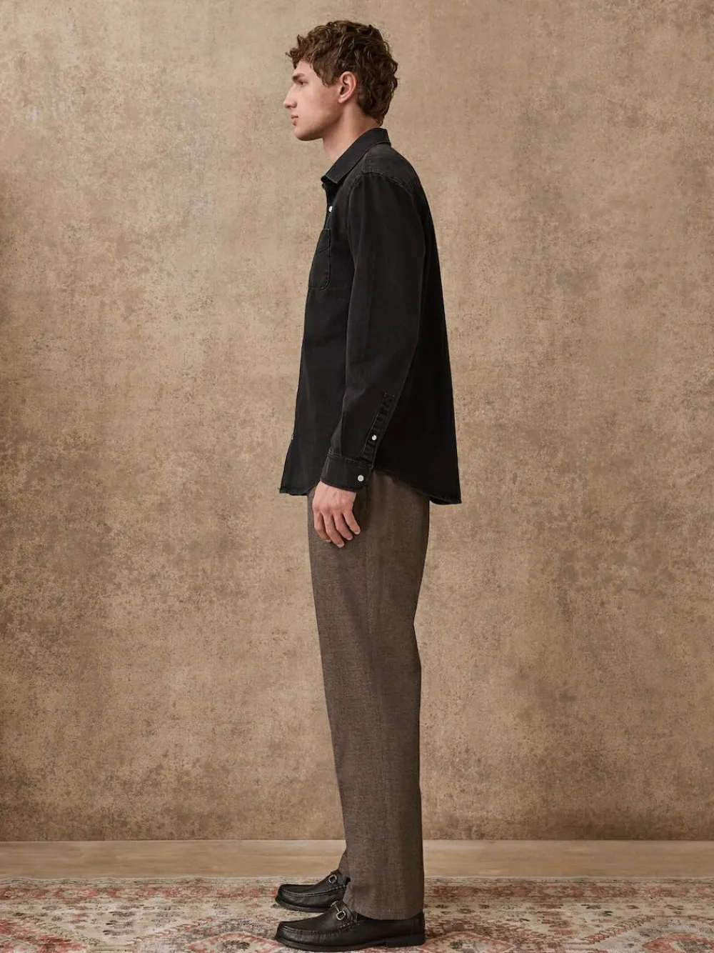 Next Regular Fit Smart Brushed Cotton Textured Trousers^ Pants & Chinos