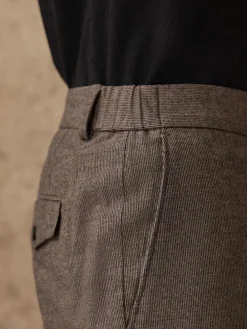 Next Regular Fit Smart Brushed Cotton Textured Trousers^ Pants & Chinos