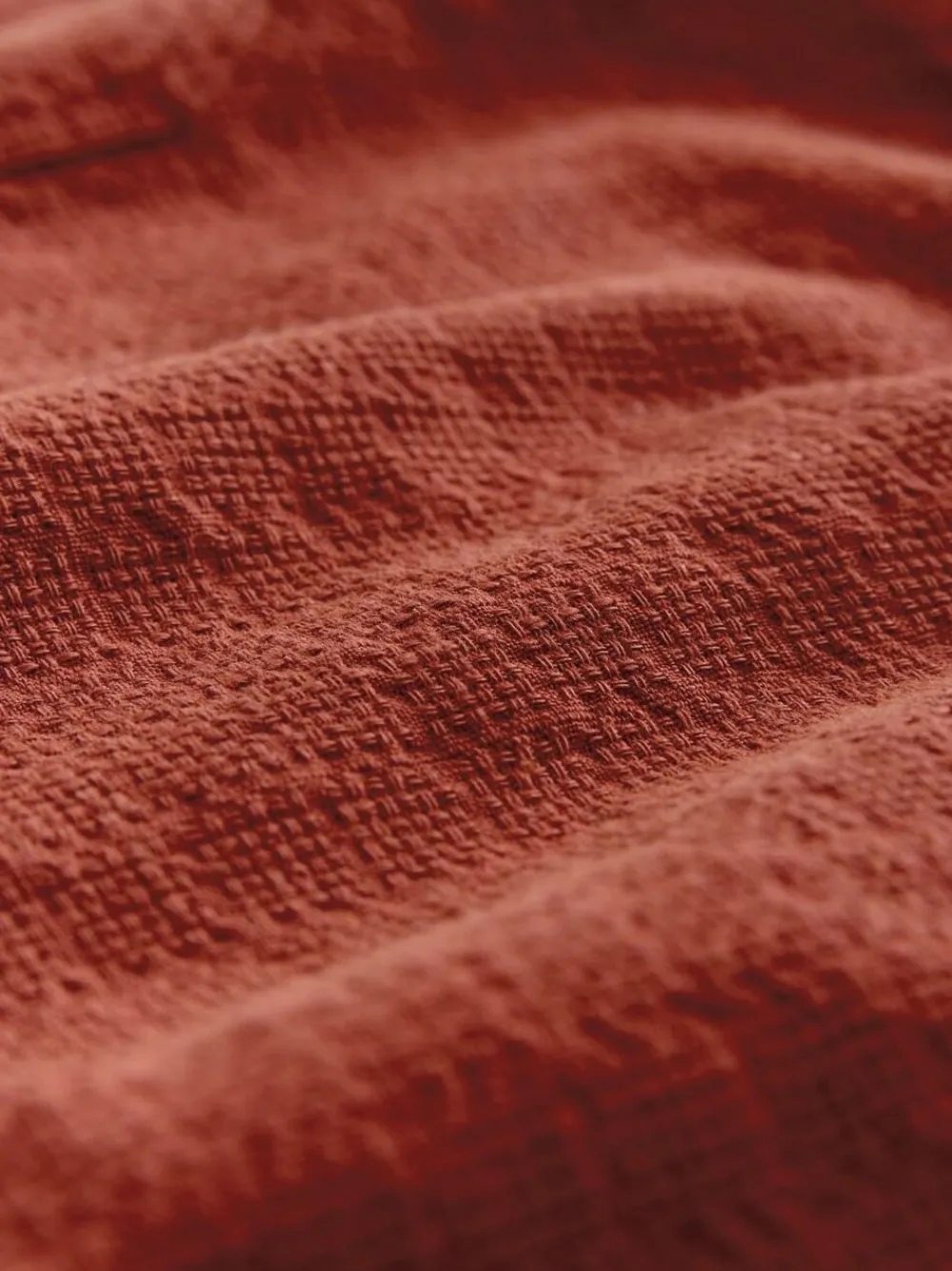 Discount Next Regular Fit Textured Waffle Long Sleeve Shirt Brown