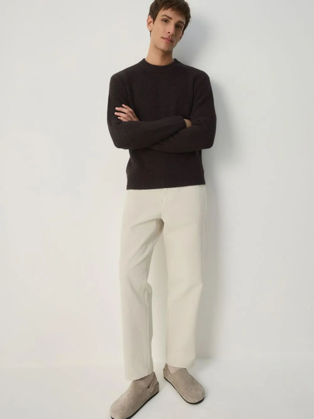 Next Regular Fit Textured Crew Jumper^ Knitwear|Knitwear