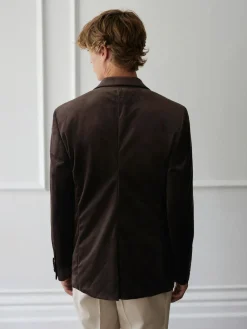Sale Next Regular Fit Velvet Blazer Brown