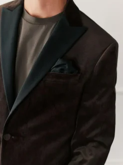 Sale Next Regular Fit Velvet Blazer Brown