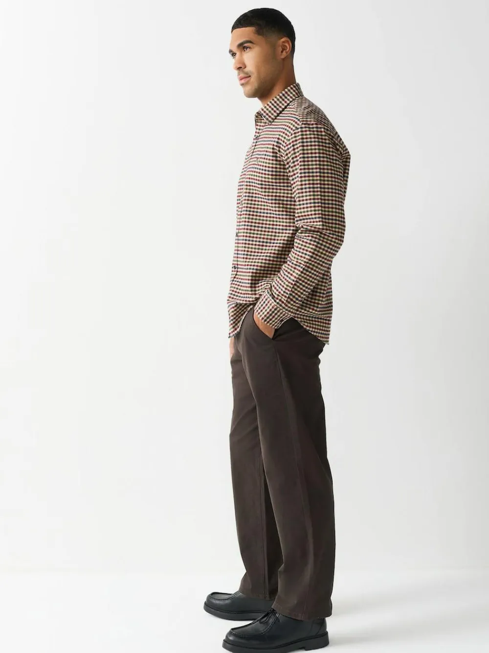 Clearance Next Brown Relaxed Fit Stretch Chinos Trousers