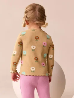 Next Brown Rib Long Sleeve T-Shirt (3mths-7yrs)^ Cosy Club