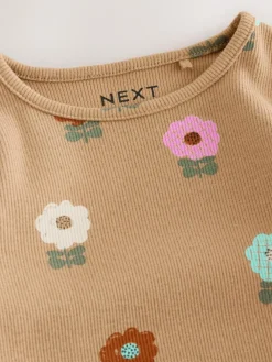 Next Brown Rib Long Sleeve T-Shirt (3mths-7yrs)^ Cosy Club