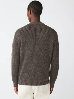 Next Rib Texture Zip Through Cardigan with Wool^ Knitwear|Knitwear