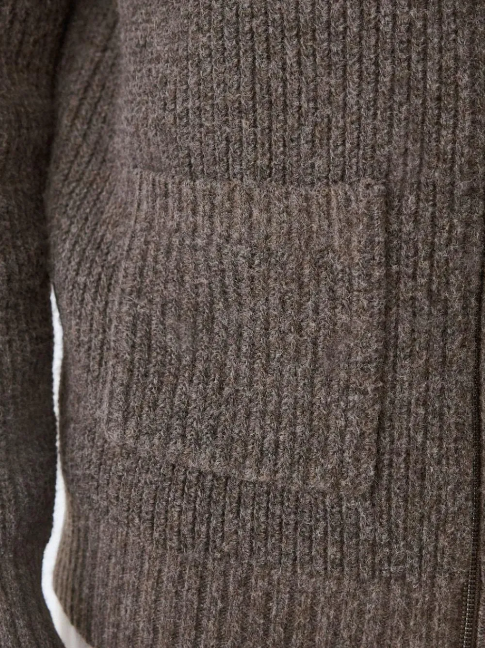 Next Rib Texture Zip Through Cardigan with Wool^ Knitwear|Knitwear
