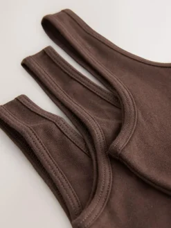 Clearance Next Brown Scoop Crop Tops 3 Pack (5-16yrs)
