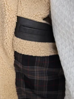 New Next Signature Four Pocket Borg Lined Leather Jacket Brown