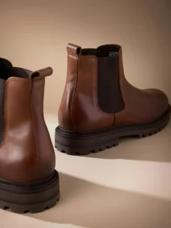 Next Brown Signature Leather Chelsea Boots