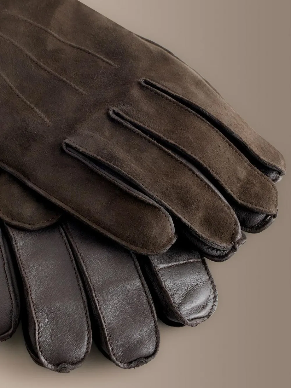 Hot Next Brown Signature Suede Gloves