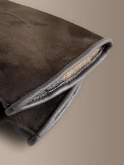 Hot Next Brown Signature Suede Gloves