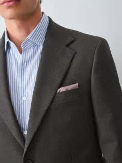 Next Brown Slim Fit Wool Blend Suit Jacket