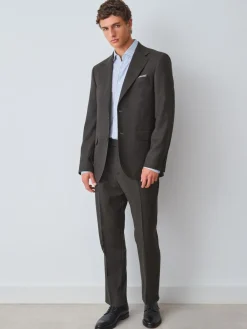 Next Brown Slim Fit Wool Blend Suit Jacket