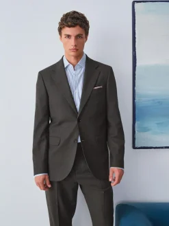 Next Brown Slim Fit Wool Blend Suit Jacket