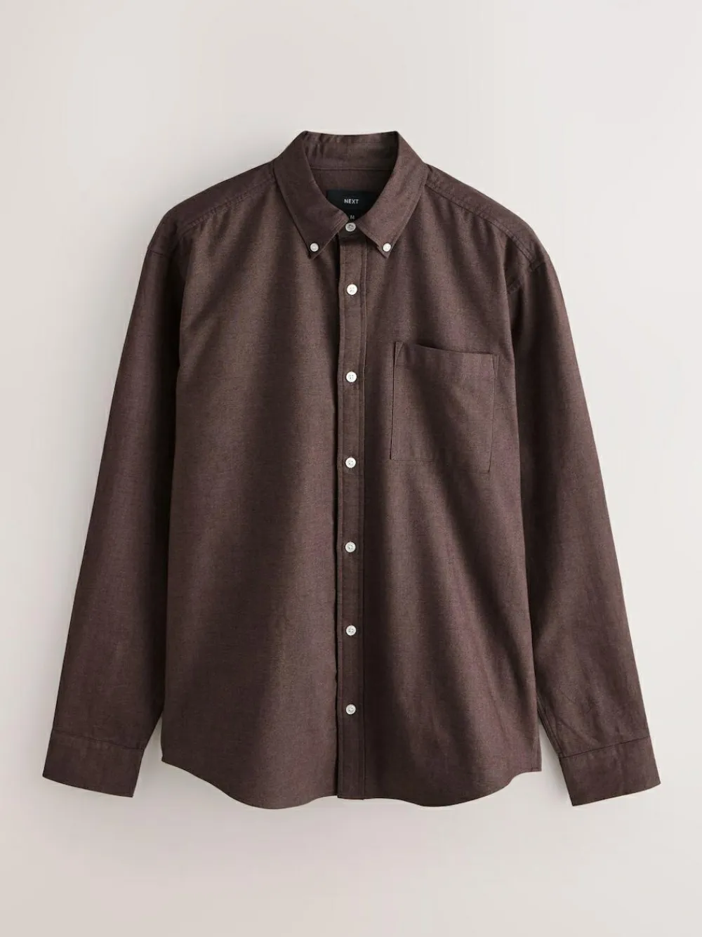 New Next Brown Soft Touch Oxford Long Sleeve Shirt
