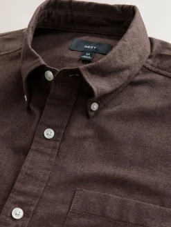 New Next Brown Soft Touch Oxford Long Sleeve Shirt