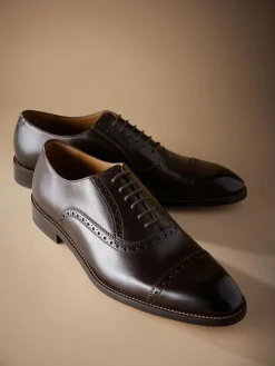 Next Standard Fit Signature Leather Sole Oxford Toe Cap Shoes^ Shoes