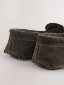 Next Suede Faux Fur Lined Moccasin Slippers^ Slippers|Slippers