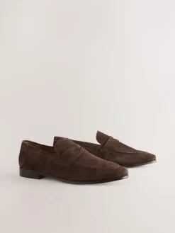 Online Next Suede Loafers Brown