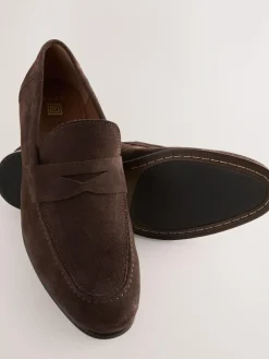 Online Next Suede Loafers Brown