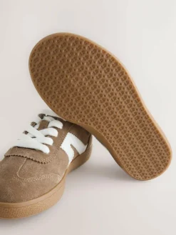 New Next Brown Suede Standard Fit (F) Retro Trainers