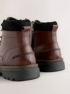 Clearance Next Tall Leather Zip-Up Boots Brown