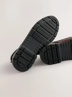 Clearance Next Tall Leather Zip-Up Boots Brown