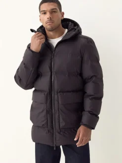 Discount Next ThermoGen Shower Resistant Rubbersied Puffer Coat Brown