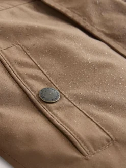 New Next Brown Waterproof Borg Lined Parka Coat (3mths-7yrs)