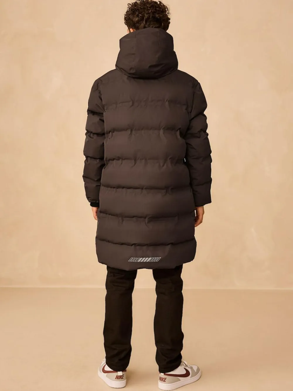 Outlet Next Waterproof Long Line Fleece Lined Puffer Coat (3-17yrs) Brown