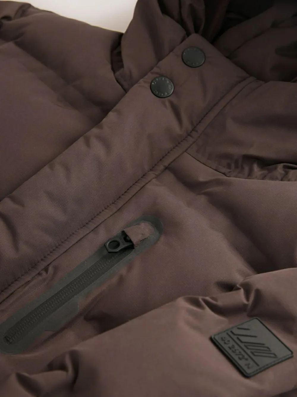 Outlet Next Waterproof Long Line Fleece Lined Puffer Coat (3-17yrs) Brown