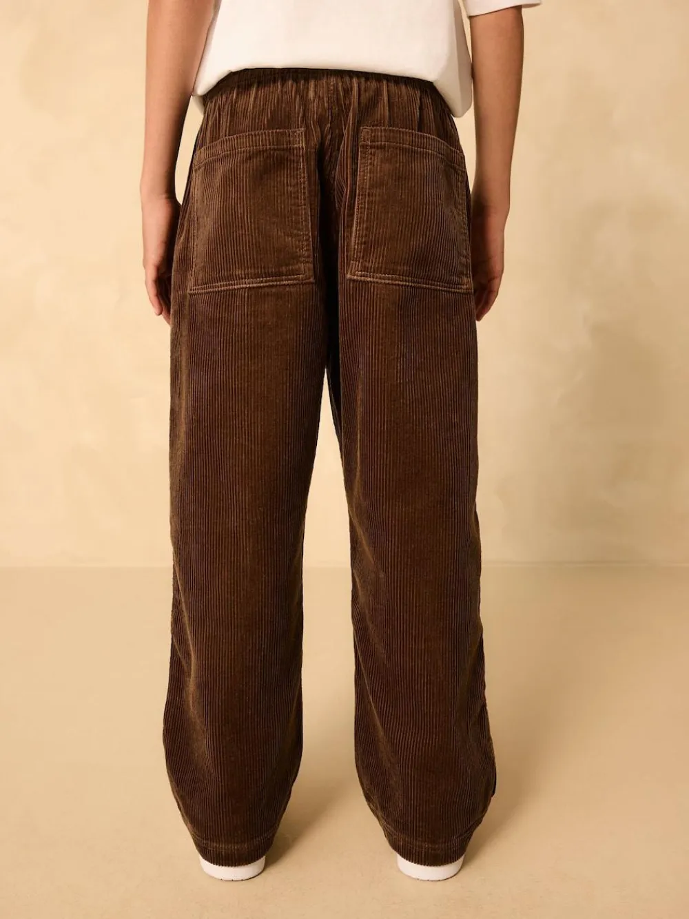Online Next Wide Fit Corduroy Pull On Trousers (3-16yrs) Brown