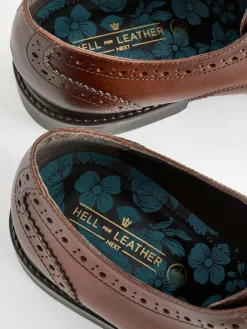 New Next Wide Fit Leather Derby Brogues Brown