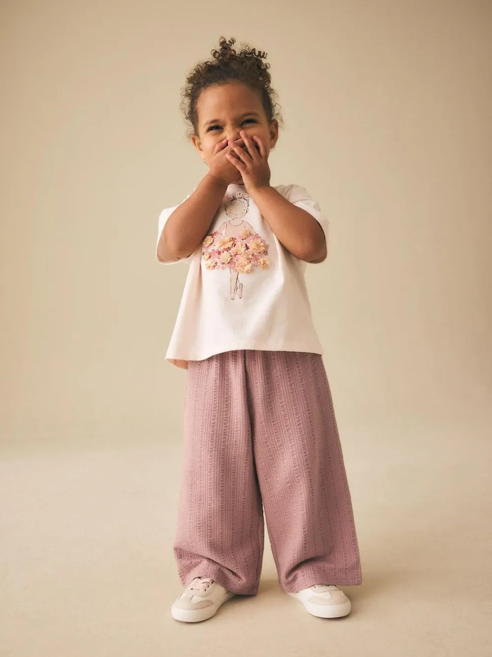 Next Wide Leg Trousers (3mths-7yrs) Brown