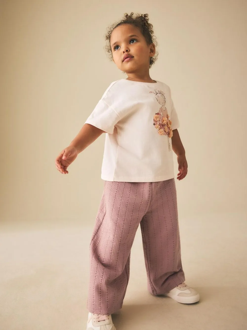 Next Wide Leg Trousers (3mths-7yrs) Brown