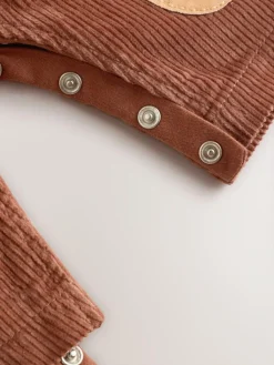 Next Brown Woodland Cord Dungarees and Bodysuit Set (0mths-2yrs)^BOY Dungarees