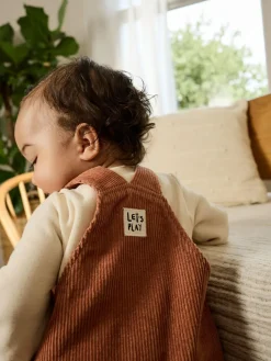 Next Brown Woodland Cord Dungarees and Bodysuit Set (0mths-2yrs)^BOY Dungarees