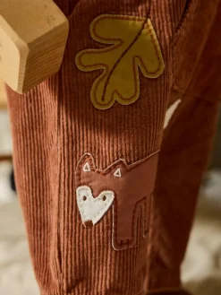 Next Brown Woodland Cord Dungarees and Bodysuit Set (0mths-2yrs)^BOY Dungarees